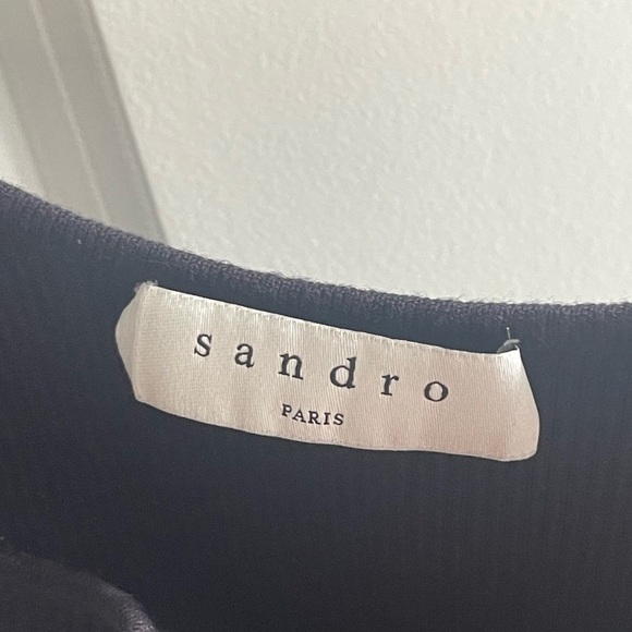 SANDRO Calvi Cropped Top Black Stay Cool Have Fun Chill Out Dream On 0 = XS - Picture 10 of 12